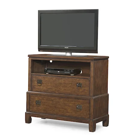 2 Drawer Media Chest with Open Compartment